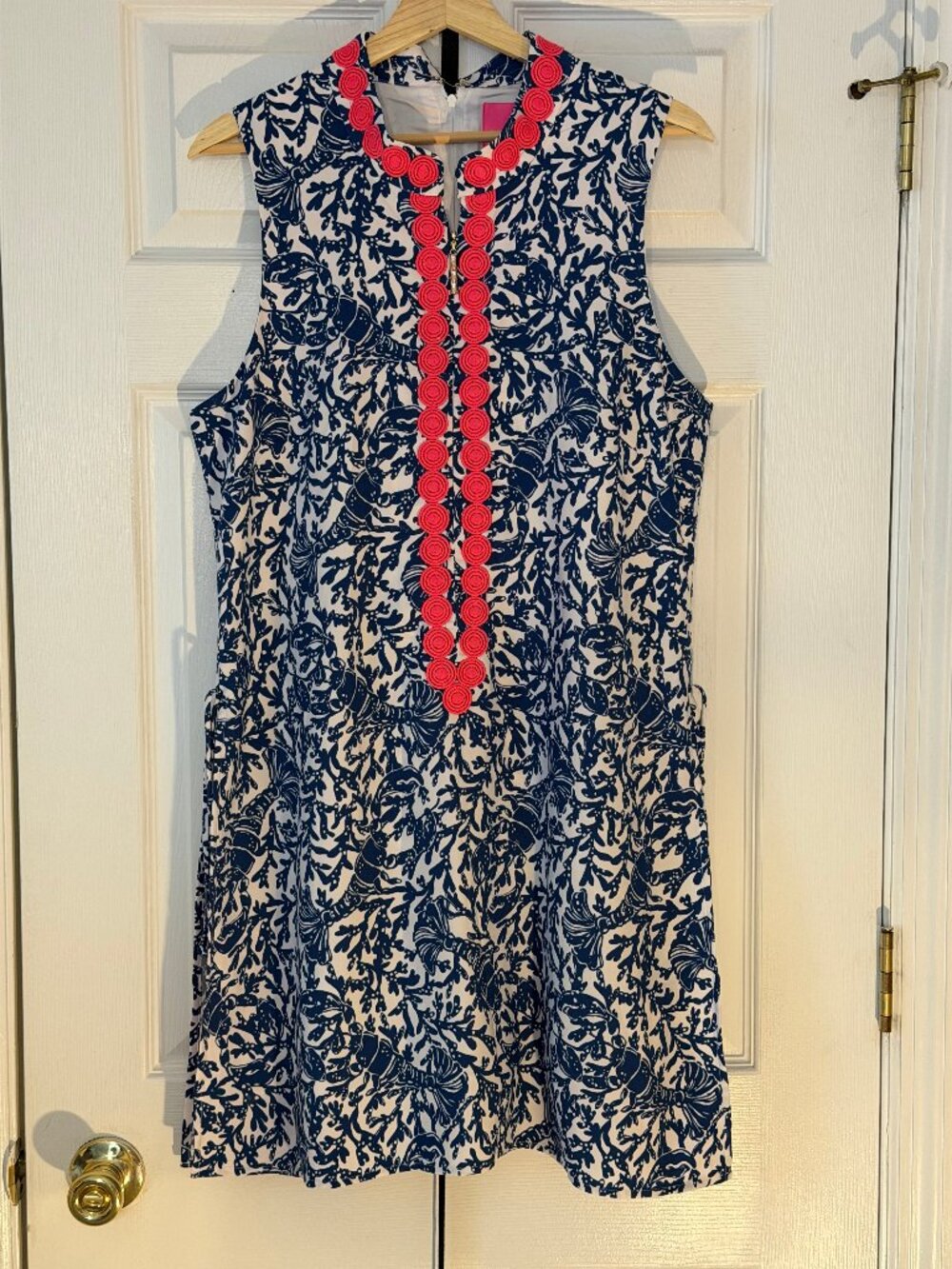 Size 14 NWT Lilly Pulitzer Jonna Shift Romper in Krillin It Oyster Bay Navy